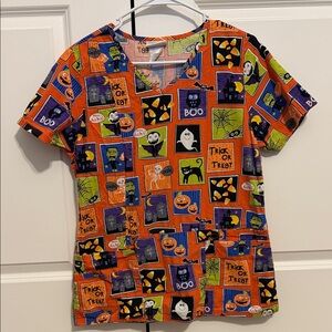 Halloween Themed Scrub Top